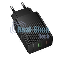 Сетевое зарядное устройство BOROFONE (6941991122873) BAS76A 1USB+1Type-C 3.0A QC3.0 PD 30W черный Сетевое зарядное устройство BOROFONE (6941991122873) BAS76A 1USB+1Type-C 3.0A QC3.0 PD 30W черный