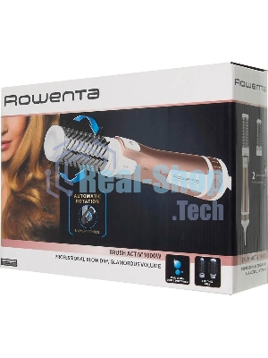 Фен-щетка Rowenta Brush Activ Compact CF9520F0 белый/золотой, 1000 Вт, ионизация, 40/50 мм