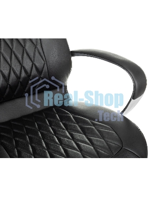 Кресло руководителя Бюрократ Aura/Black черный, кожа, крестовина полированный алюминий