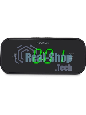 Радиобудильник Hyundai H-RCL221 черный LCD подсв:зеленая часы:цифровые FM