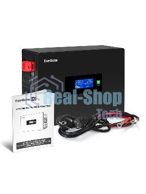 Комплект Источник бесперебойного питания EX295992RUS + батарея 33Aч EX282974RUS 1шт (инвертор, синус, для котла, PF=1, настенный) ExeGate IdealSine SR-600.LCD.2SH <600VA/600W, чистая синусоида, цветной LCD-дисплей, 2*Schuko, крепление настенное, черный> + батарея ExeGate DT 1233 (12В, 33А·ч) 1шт