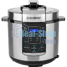 Скороварка-мультиварка электрическая Endever Vita-134, стальной, мощность 1200 Вт, емкость 6л, 20 авторежимов работы, книга рецептов