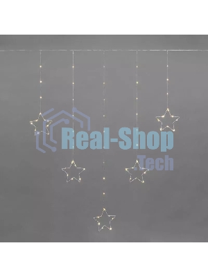 Гирлянда Neon-night светодиодный занавес из росы с фигурами звезд IP20 USB + пульт управления тепл. бел.