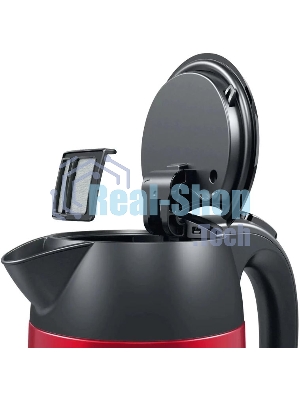 Электрочайник Bosch TWK3P424 красный, 1.7 л, 2400 Вт, скрытый нагревательный элемент