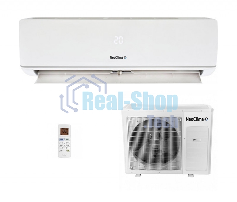 Кондиционер сплит-система Neoclima NS/NU-HAX12R 12000 BTU, 35 м², 33/42 дБ, охлаждение, обогрев, осушение, белый