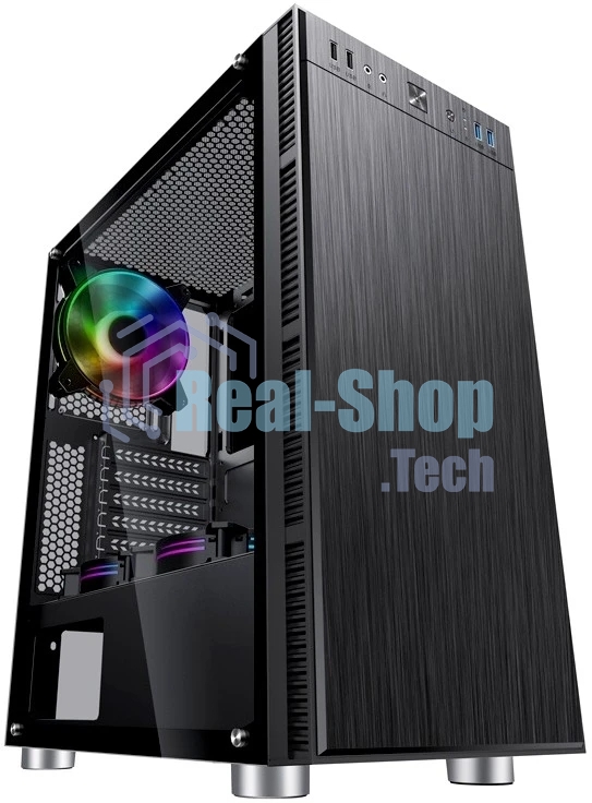 Компьютерный корпус Accord 3407 черный без БП ATX 2xUSB 2.0 2xUSB 3.0 audio bott PSU