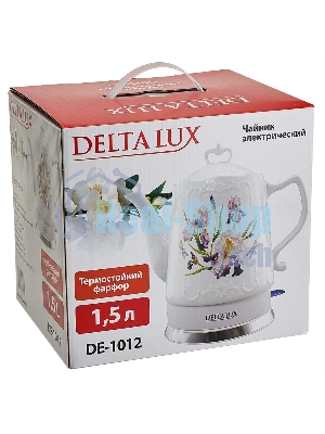 Чайник электрический DELTA DE-1012 корпус из фарфора Ирисы