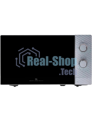 Микроволновая печь General Electronics GE-MS120S серебристый, 20 л, 700 Вт, переключатели - поворотный механизм
