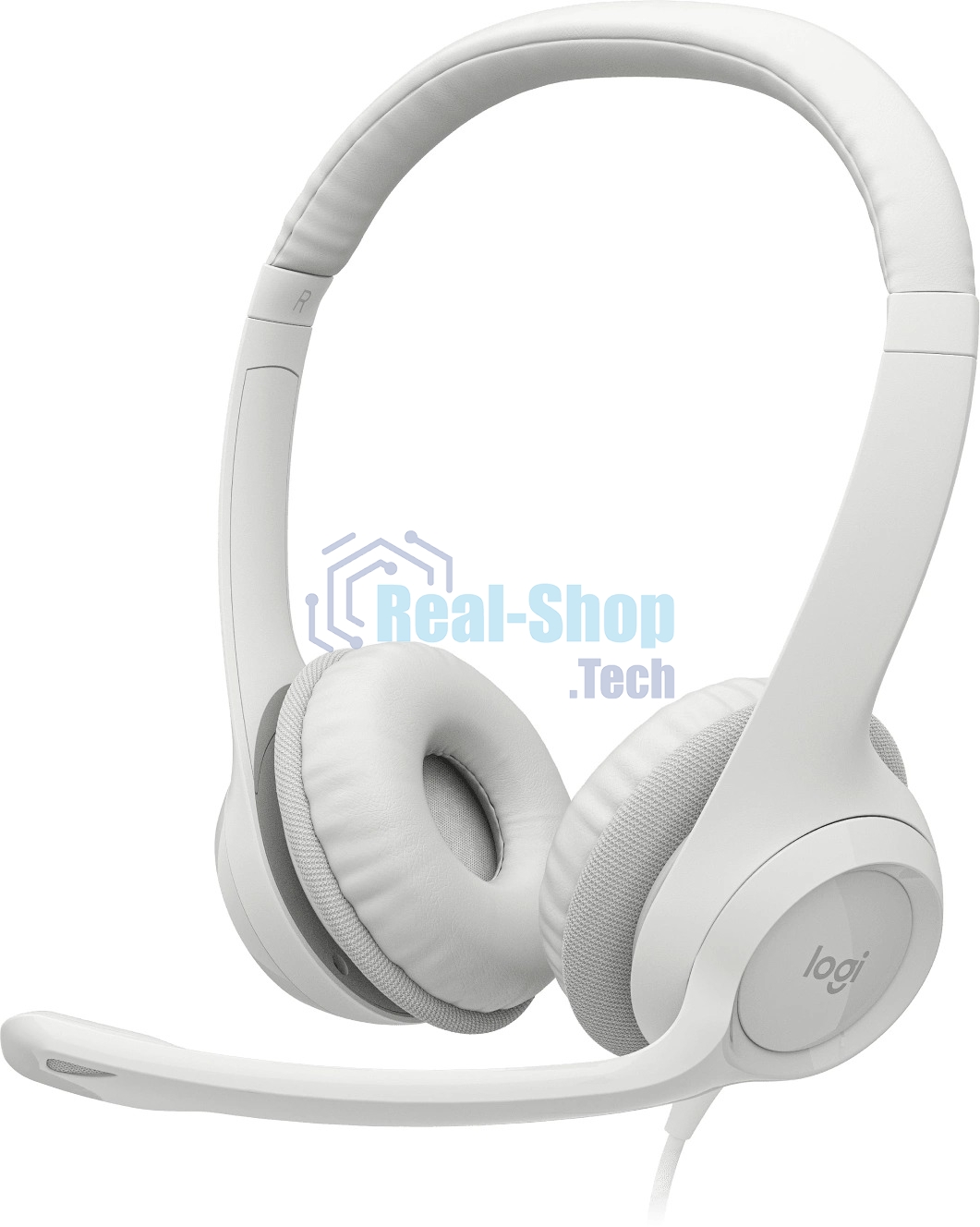 Гарнитура Logitech H390 белый, проводная, USB
