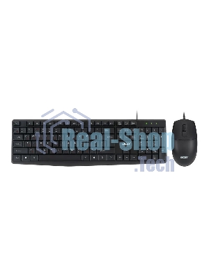 Комплект клавиатура+мышь Acer OMW141 проводной, USB, 1200 DPI, чёрный