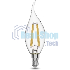 Лампа светодиодная филаментная Gauss Filament 11Вт цок.:E14 свеча 220B св.свеч.бел.нейт. CF35 (упак.:10шт)