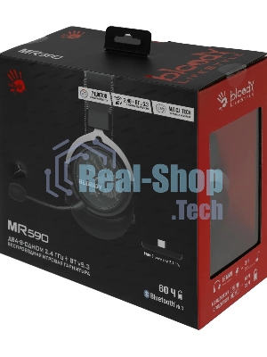 Гарнитура Bloody MR590 Sports чёрный, беспроводная + проводная, Bluetooth, до 35 ч