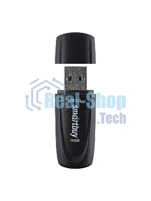 Флешка USB Smartbuy Scout Black (SB016Gb3SCK), 16Gb, USB 3.0/3.1, R/W 100/40, черный