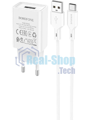 Сетевое зарядное устройство BOROFONE (6974443385731) BA68Aa для Type-C, белый