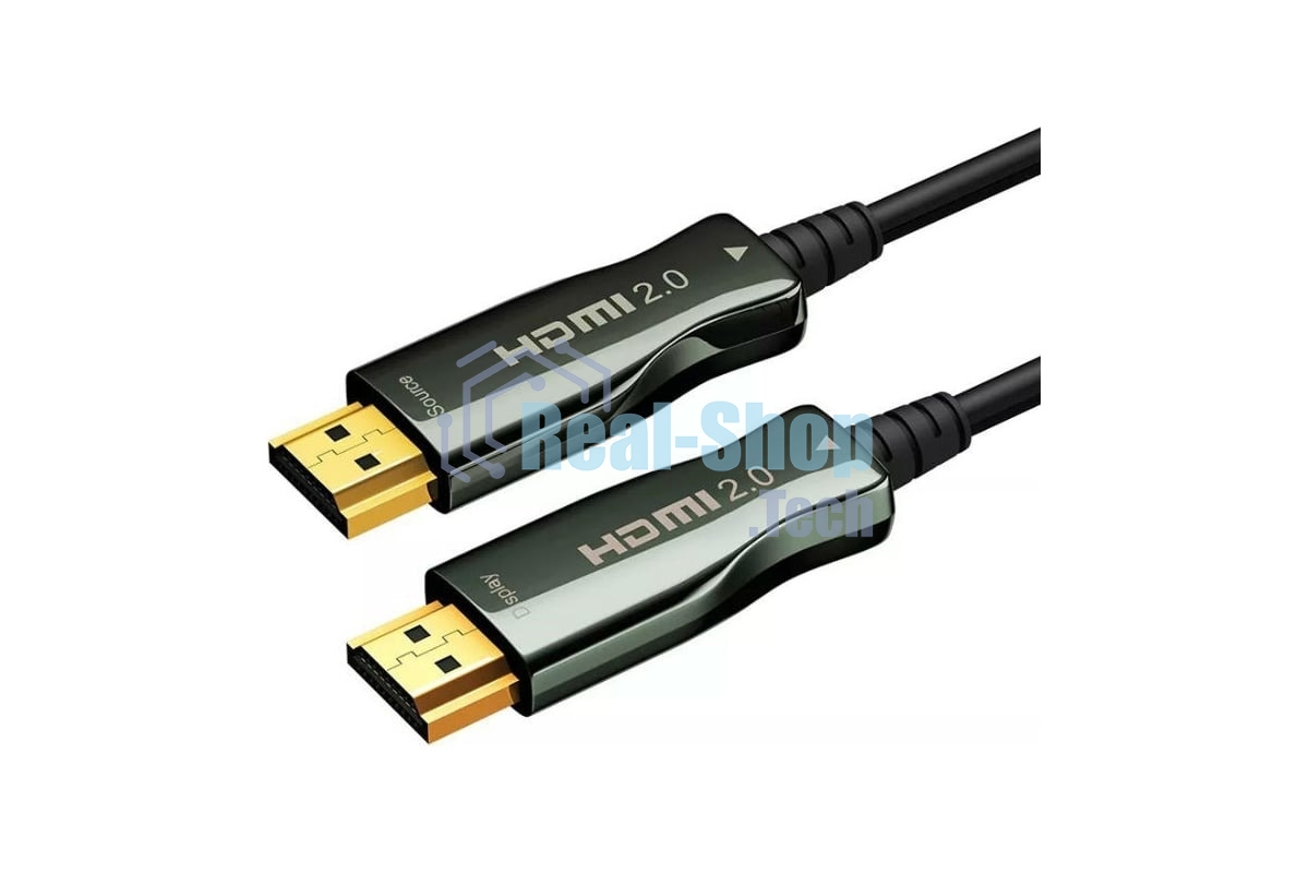 Кабель HDMI Wize AOC-HM-HM-15M оптический, 15 м, 4K/60HZ 4:4:4, v.2.0, ARC, 19M/19M, HDCP 2.2, Ethernet, черный, коробка