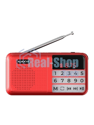 Радио FM-приемник Maxvi PR-02 red. Цифровой приемник Maxvi PR-02 предназначен для прослушивания радио и музыки. Миниатюрный Maxvi PR-02 - удобный в переноске и помещается в карман. Можно использовать карты памяти microSD и внешний USB-накопитель для воспроизведения музыки, а также аудиокниг. Благодаря функции автоматического поиска гаджет может самостоятельно находить доступные радиостанции и сохранять их в памяти
