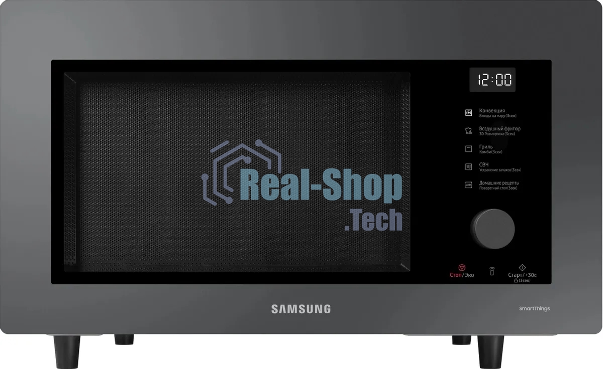 Микроволновая печь Samsung MC32DB7746KC/BW антрацит, 32 л, 1400 Вт, переключатели - сенсор, поворотный механизм