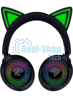 Гарнитура Razer Kraken Kitty V3 Pro чёрный, беспроводная + проводная, радиоканал, до 70 ч, подсветка