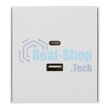 Розетка Kranz STRONG USB-A+Type-C 3А с функцией быстрой зарядки жемчуг