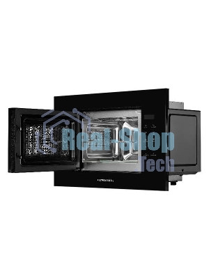 Встраиваемая микроволновая печь Kuppersberg HMW 620 B, объем 20 л, мощность 700 Вт, поворотный стол, High-Tech, 9 автоматических программ, гриль, сенсорное управление, черный
