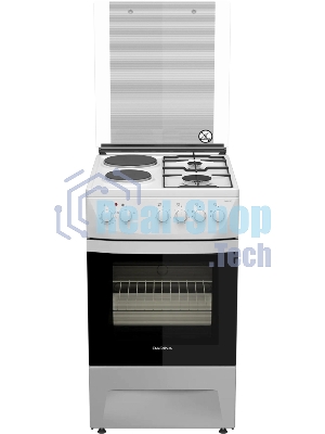 Плита комбинированная Darina 1D KM 241 337 W белый/черный, конфорок 4 шт, духовка 50 л, 50 см x 85 см x 60 см