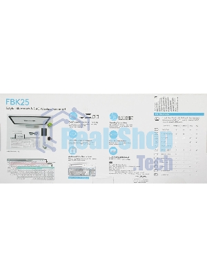 Клавиатура беспроводная A4Tech Fstyler FBK25, USB, Bluetooth/Радиоканал, белый/серый