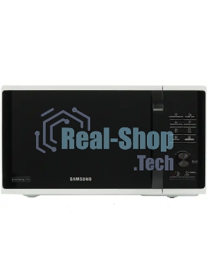 Микроволновая печь Samsung MG23K3515AW/BW белый/черный, 23 л, 800 Вт, переключатели - кнопки, поворотный механизм