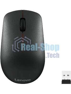 Мышь беспроводная Lenovo 400 черный, 1200 dpi, радиоканал, USB, кнопки - 3