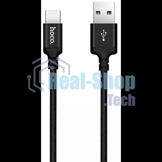 Кабель HOCO X14 черный HC-62929, USB - USB Type-C, 2m, 1.7A, Нейлон