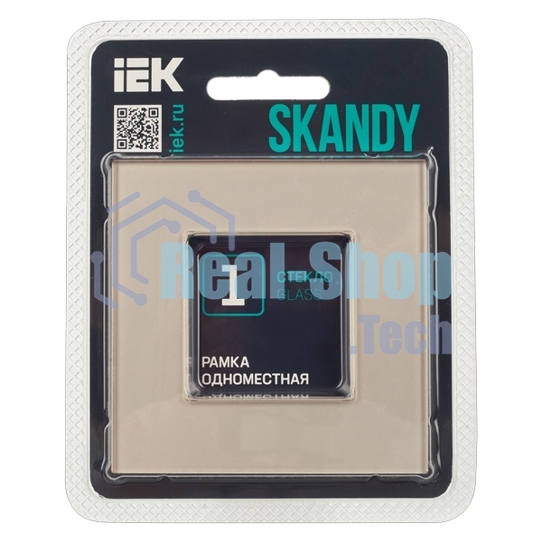 Рамка 1-ая IEK SKANDY SK-F21Sh стекло шампань
