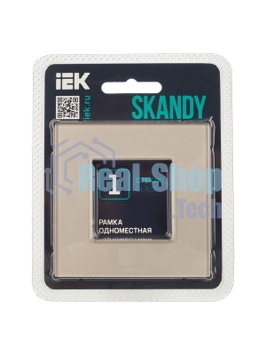 Рамка 1-ая IEK SKANDY SK-F21Sh стекло шампань