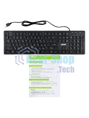Клавиатура проводная Acer OKW020, USB, черный