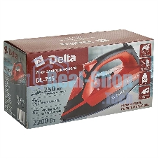 Утюг Delta DL-755 черный/оранжевый, 2200 Вт, 23 г/мин, 125 г/мин, 250 мл