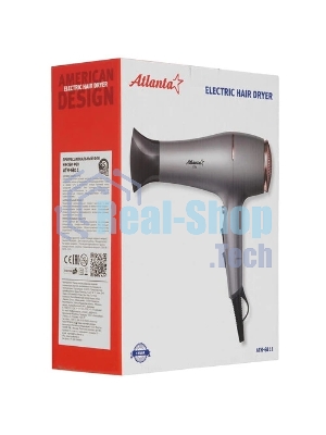 Фен Atlanta ATH-6811 серый/золотистый/черный, 2200 Вт