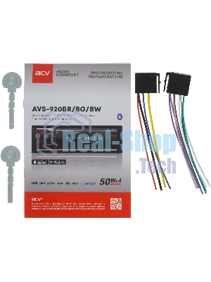 Автомагнитола ACV AVS-920BR, 1 DIN, Bluetooth, USB Type-A, AUX