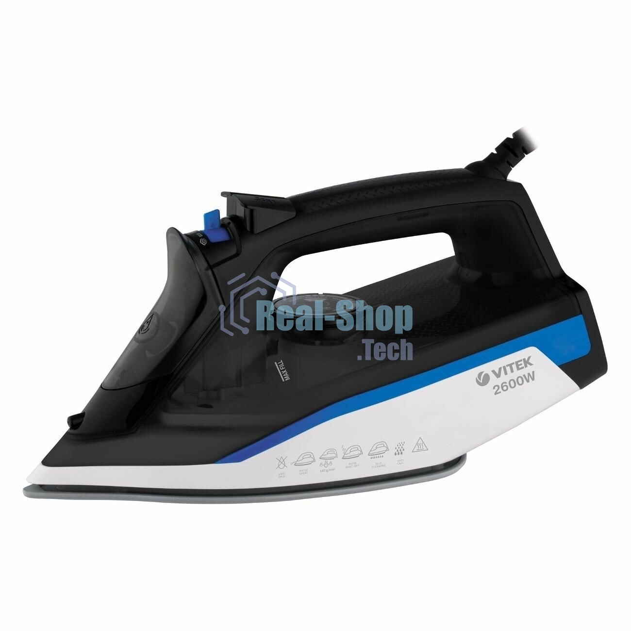 Утюг Vitek VT-8329 2600Вт черный/белый/синий