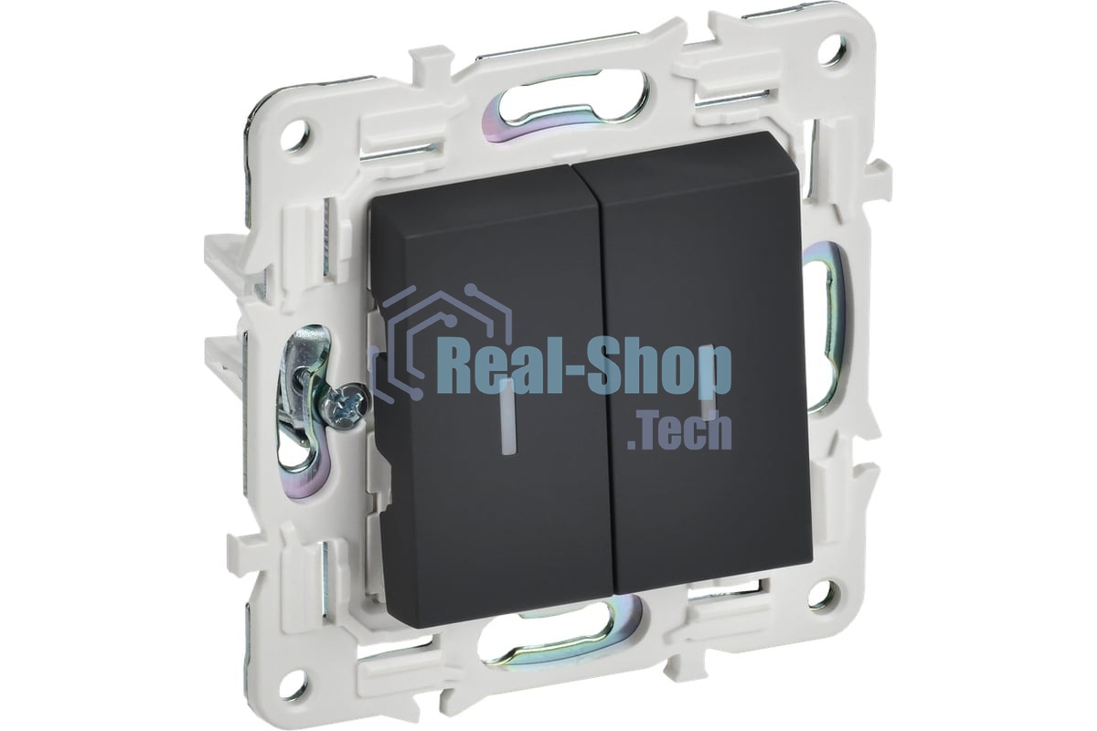 Выключатель IEK SKANDY SK-V09G 2-кл. 10А с индикацией графит SK-V20-1-10-K53