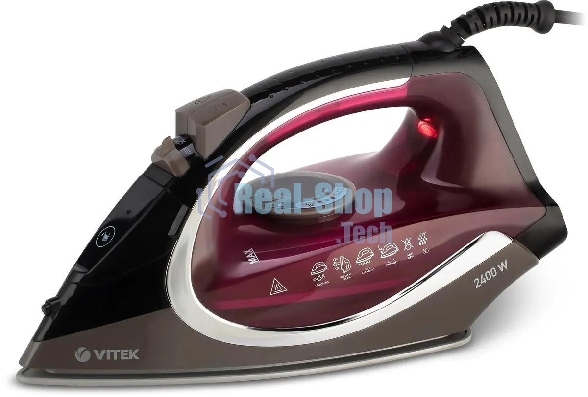 Утюг Vitek VT-8309 BK, черный/коричневый/бордовый
