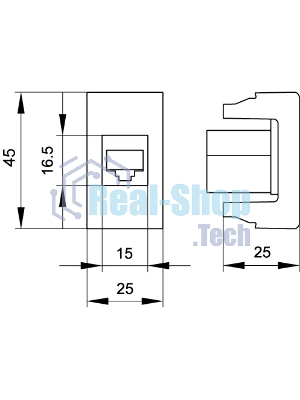 Розетка компьютерная DKC Viva 45138 RJ-45 кат.5E, 1 мод., серая