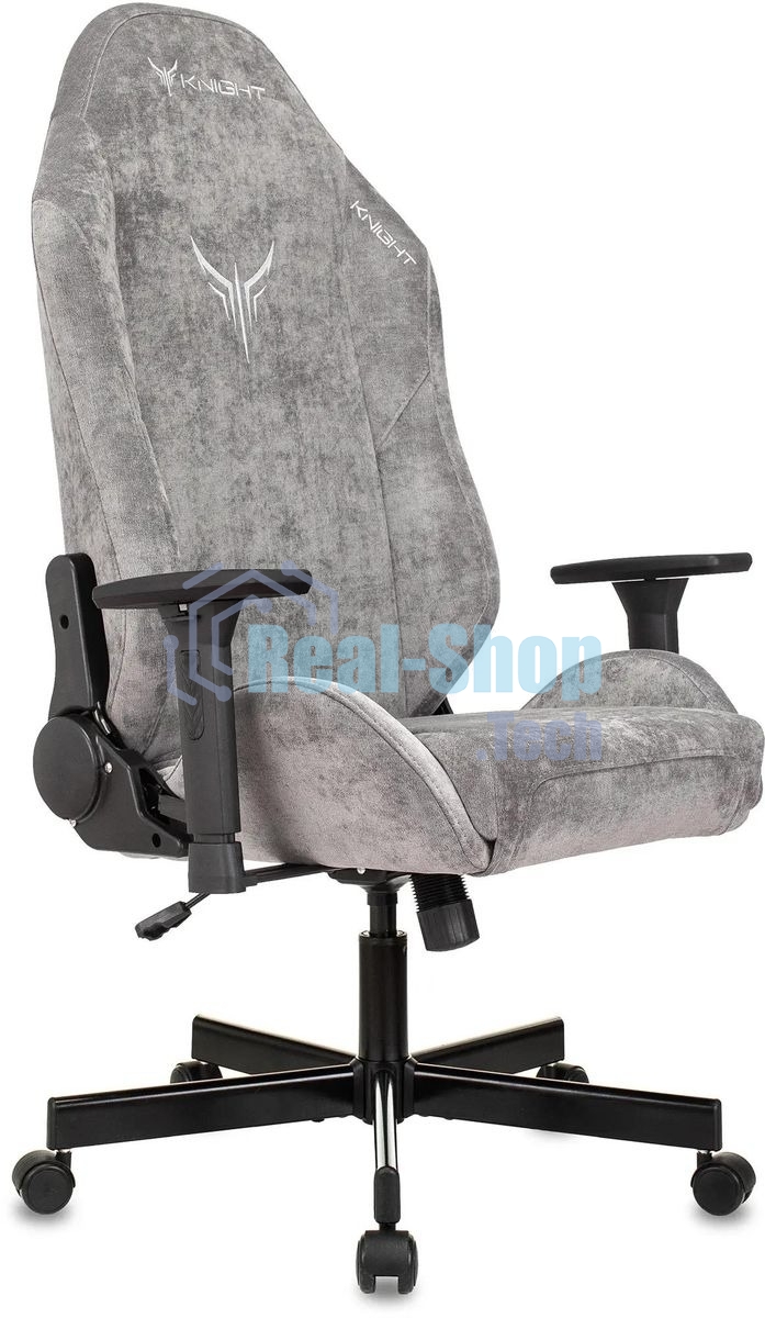 Кресло Бюрократ Knight N1 Fabric серый, ткань, 120 кг, механизм качания