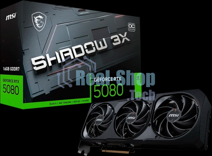 Видеокарта MSI GeForce RTX 5080 16G SHADOW 3X
