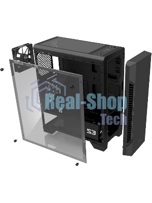 Компьютерный корпус Zalman S3 черный без БП ATX 2x120мм 2xUSB 2.0 1xUSB 3.0 audio bott PSU