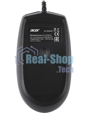 Мышь проводная Acer OMW126 черный, 1200 dpi, USB, кнопки - 3