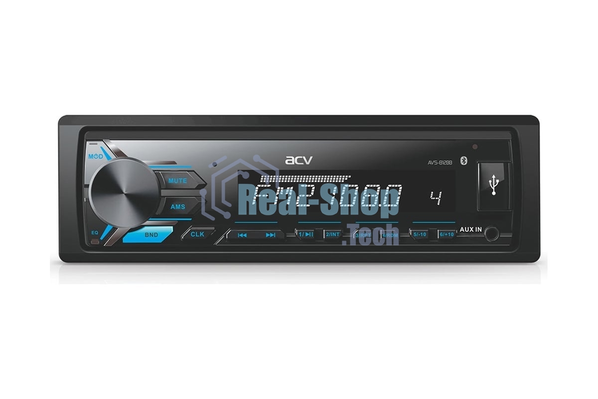 Автомагнитола ACV AVS-812BB, 1 DIN, Bluetooth, USB Type-A, AUX
