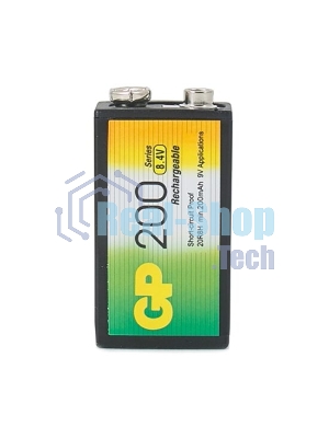 Батарейка аккумуляторная GP, Крона (20R8H, 6F22), Ni-Mh, 200 mAh, 1 шт., в блистере, 20R8H-2CRU1