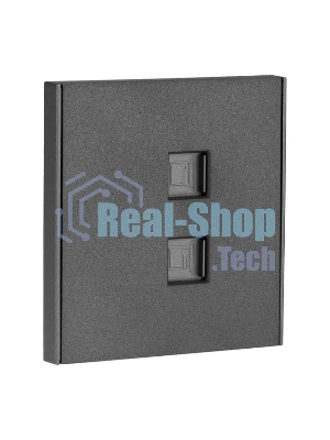 Розетка Kranz STRONG компьютерная двойная RJ45+RJ45 кат6 с/у графит