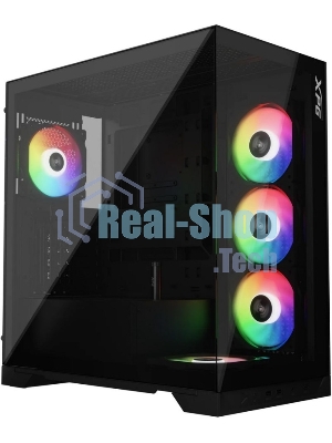 Компьютерный корпус XPG INVADER X BLACK (INVADERXMT-BKCWW) Mid-Tower Gaming ATX PC Case with Panoramic View, Tempered Glass Panels, and RGb Lighting Black