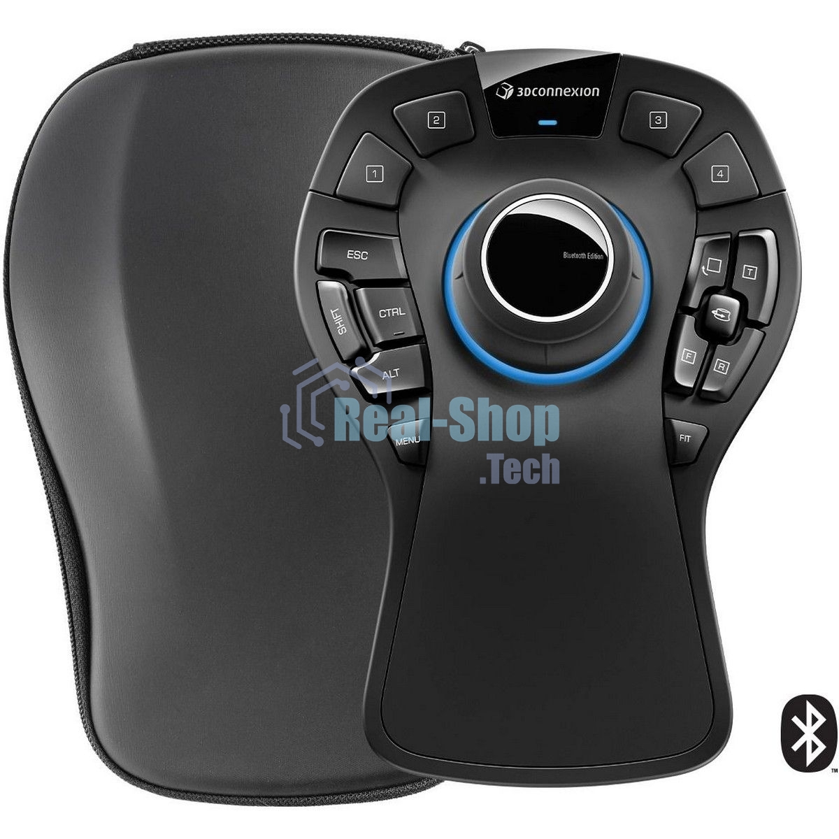 Мышь беспроводная/проводная 3DConnexion SpaceMouse Pro Wireless (3DX-700119) черный, радиоканал, Bluetooth, USB, кнопки - 15