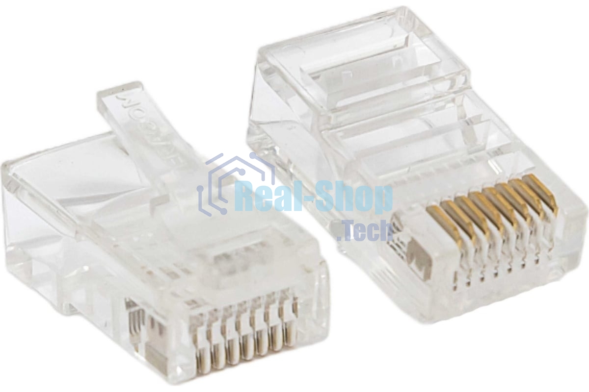 Коннектор RJ-45 TERACOM PRO неэкранированный 8P8C 30мкд Cat.5E универсальный (упак. 10 шт)