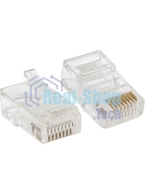 Коннектор RJ-45 TERACOM PRO неэкранированный 8P8C 30мкд Cat.5E универсальный (упак. 10 шт)